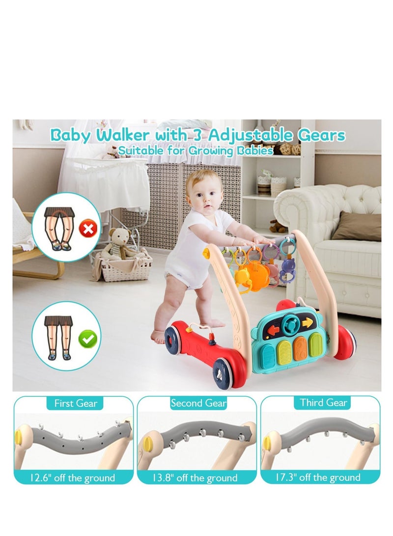 دي إم جي تك سجادة لعب رياضية للأطفال 2 في 1 سجادة لعب رياضية للأطفال ومشاية أطفال مع بيانو لعب ألعاب رياضية للأطفال مشاية أطفال للعب صالة الألعاب الرياضية مع أضواء موسيقية ألعاب التسنين - Image 3