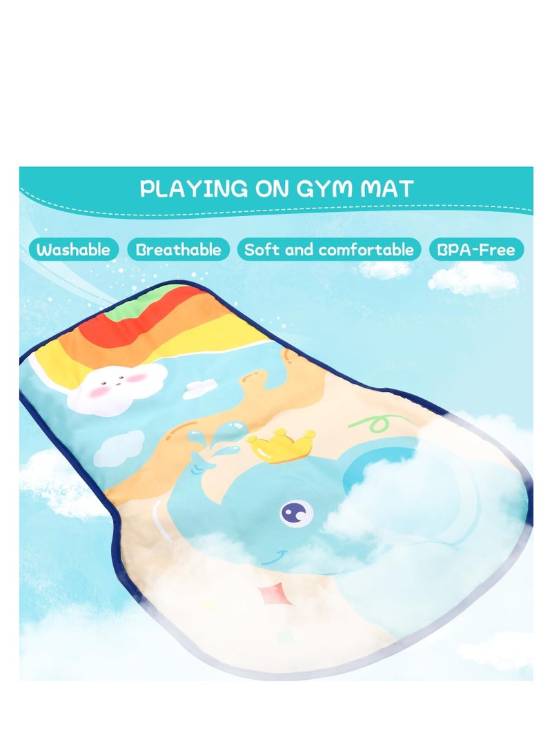 دي إم جي تك سجادة لعب رياضية للأطفال 2 في 1 سجادة لعب رياضية للأطفال ومشاية أطفال مع بيانو لعب ألعاب رياضية للأطفال مشاية أطفال للعب صالة الألعاب الرياضية مع أضواء موسيقية ألعاب التسنين - Image 5