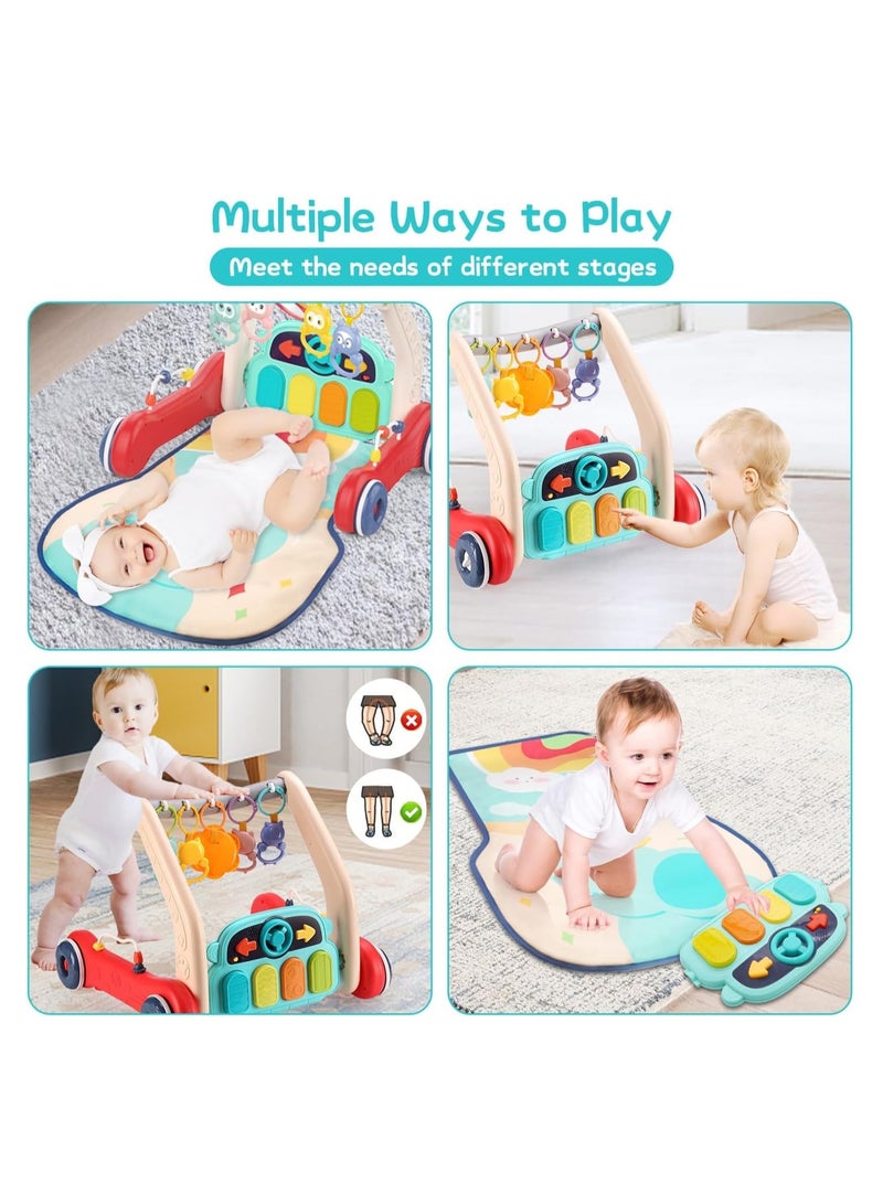 دي إم جي تك سجادة لعب رياضية للأطفال 2 في 1 سجادة لعب رياضية للأطفال ومشاية أطفال مع بيانو لعب ألعاب رياضية للأطفال مشاية أطفال للعب صالة الألعاب الرياضية مع أضواء موسيقية ألعاب التسنين - Image 2