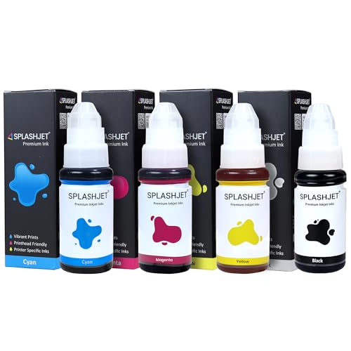 Splashjet GI 790 Compatible Refill Ink for CN Pixma G2010, G2000, G1010, G1000, G3010, G3000, G4010, G4000 Printer for CN Inktank Printer Ink (70gm X C/M/Y/BK) (Pack of 4) - 501797 - Image 1