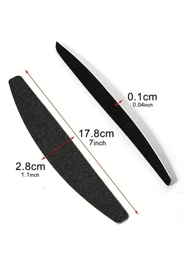 50 Pcs 240 Grit Nail Files With Steel Plate Reusable Single Sided Black Sandpaper - Image 5