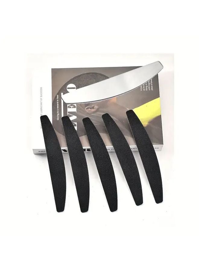 50 Pcs 240 Grit Nail Files With Steel Plate Reusable Single Sided Black Sandpaper - Image 2