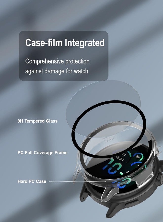 iDaPro Screen Protector for Garmin Vivoactive 6 Case-[Clear+Black] [2Pcs]+Silicone Anti-dust Plugs[4Pcs],9H,Face Cover Accessories,PC Protective Cover Bumper - Image 2