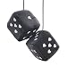 Lutoku Pair 3 Black Fuzzy Plush Dice Heart Shape Decor for Car Rearview Mirror Retro Square Decoration Dice for Car Hanging Accessories - Image 2