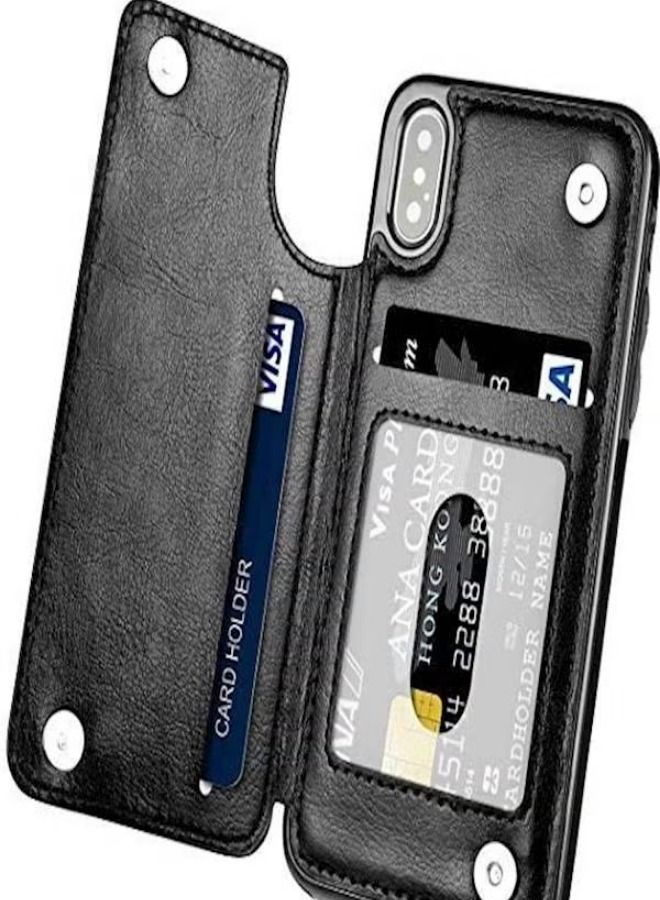 Wallet Case Cover For Apple iPhone XS Max Black - Image 1