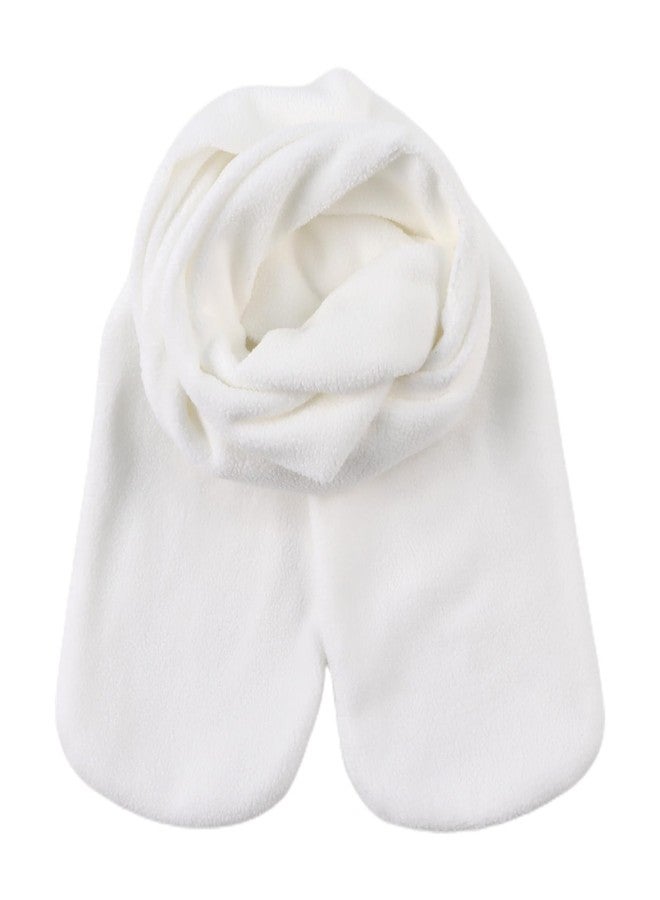 Zsedrut Toddler Winter Scarf Girls Fleece Neck Warmer Solid Color Warm Scarves (White, 2-8Y) - Image 2