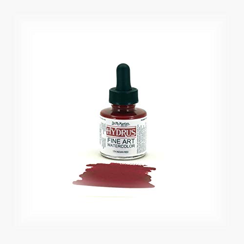 Dr. Ph. Martin's Hydrus Fine Art (17H) Watercolor Bottle, 1 oz, Indian Red - Image 2