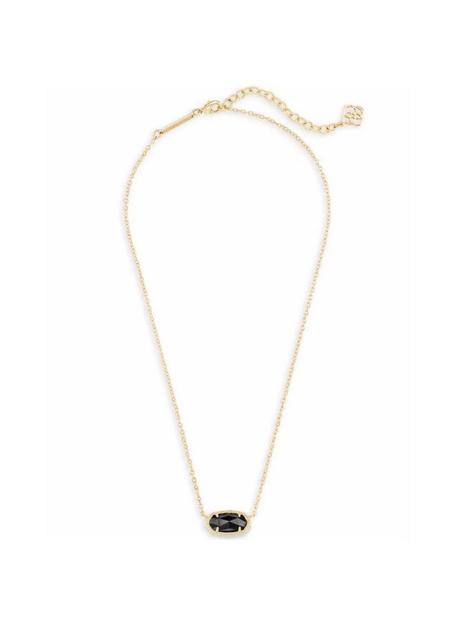 Kendra Scott Kendra Scott Elisa Pendant Necklace for Women, Fashion Jewelry, 14k Gold-Plated, Black  - Image 2
