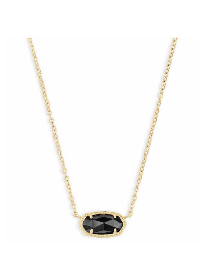 Kendra Scott Kendra Scott Elisa Pendant Necklace for Women, Fashion Jewelry, 14k Gold-Plated, Black  - Image 1