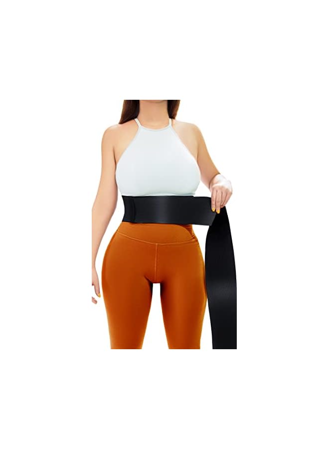 PROMASS Waist Trainer For Women- Me Up Bandage Wrap Tummy Trimmer Belt Lower Belly Fat Shaper Comfortable Skin Friendly Black Belt Gym Accessories 4 Meters, One Size - Image 5