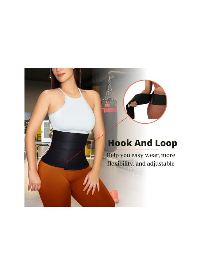 PROMASS Waist Trainer For Women- Me Up Bandage Wrap Tummy Trimmer Belt Lower Belly Fat Shaper Comfortable Skin Friendly Black Belt Gym Accessories 4 Meters, One Size - Image 2