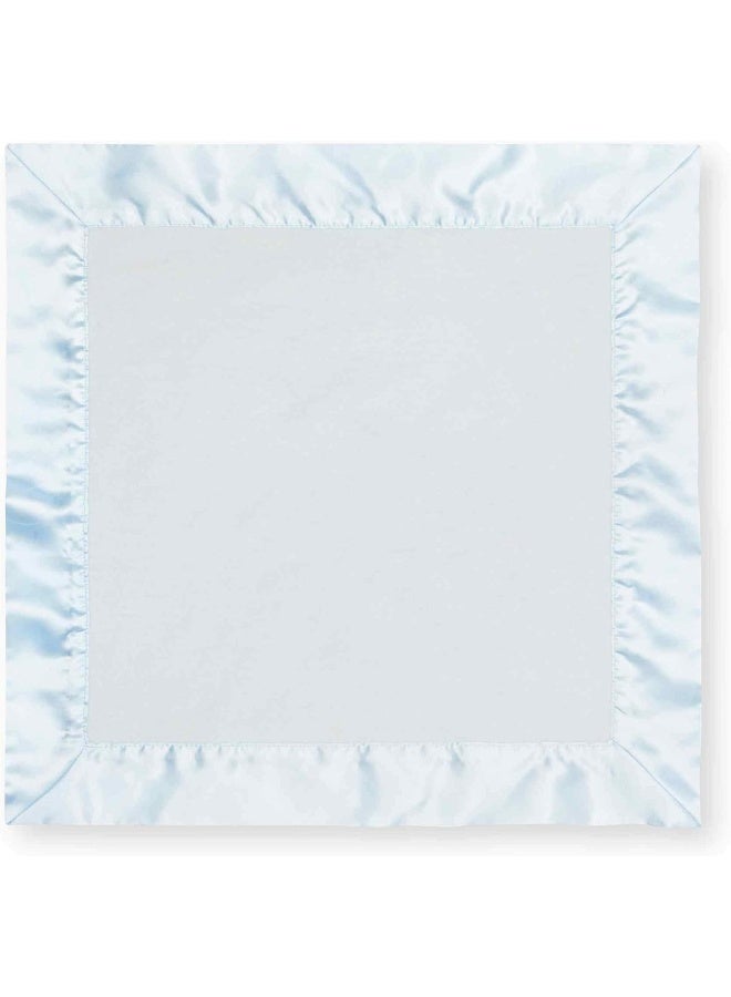 Bamboo Little Lovey Baby Security Blanket Satin Trim, Blue, Organic Cotton - Image 2