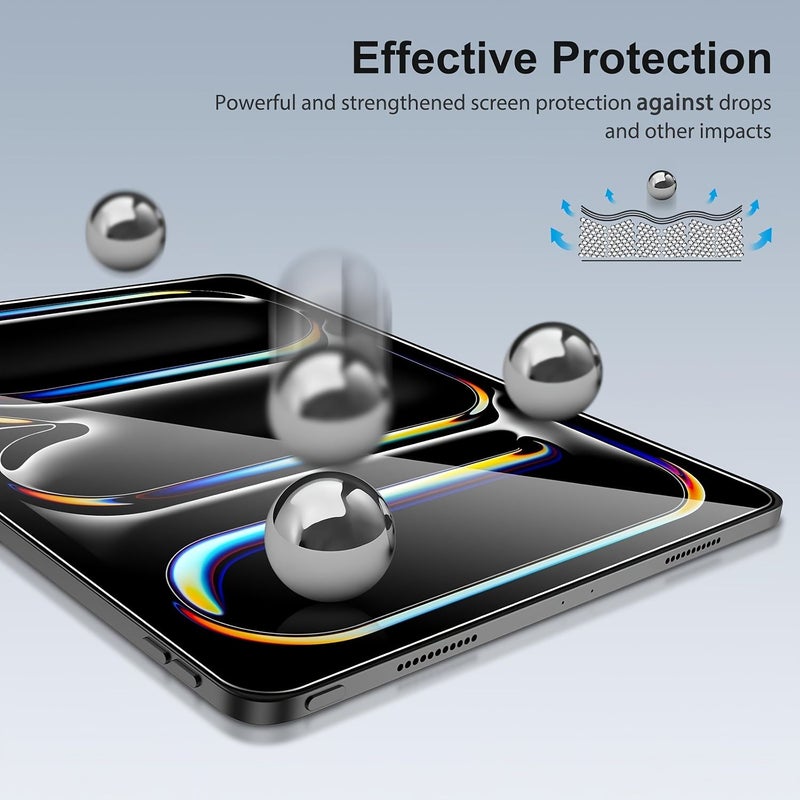 A 2 Pack Screen Protector For iPad Pro 11 Inch M4 2024 6th Generation Compatible With Face ID And Apple Pencil Scratch Resistant - Image 2