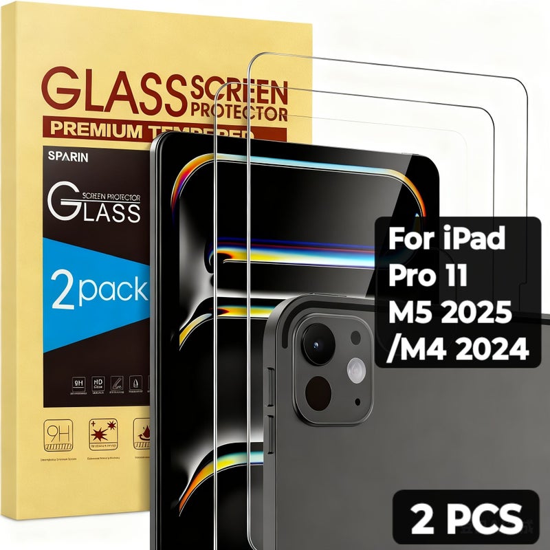 A 2 Pack Screen Protector For iPad Pro 11 Inch M4 2024 6th Generation Compatible With Face ID And Apple Pencil Scratch Resistant - Image 1