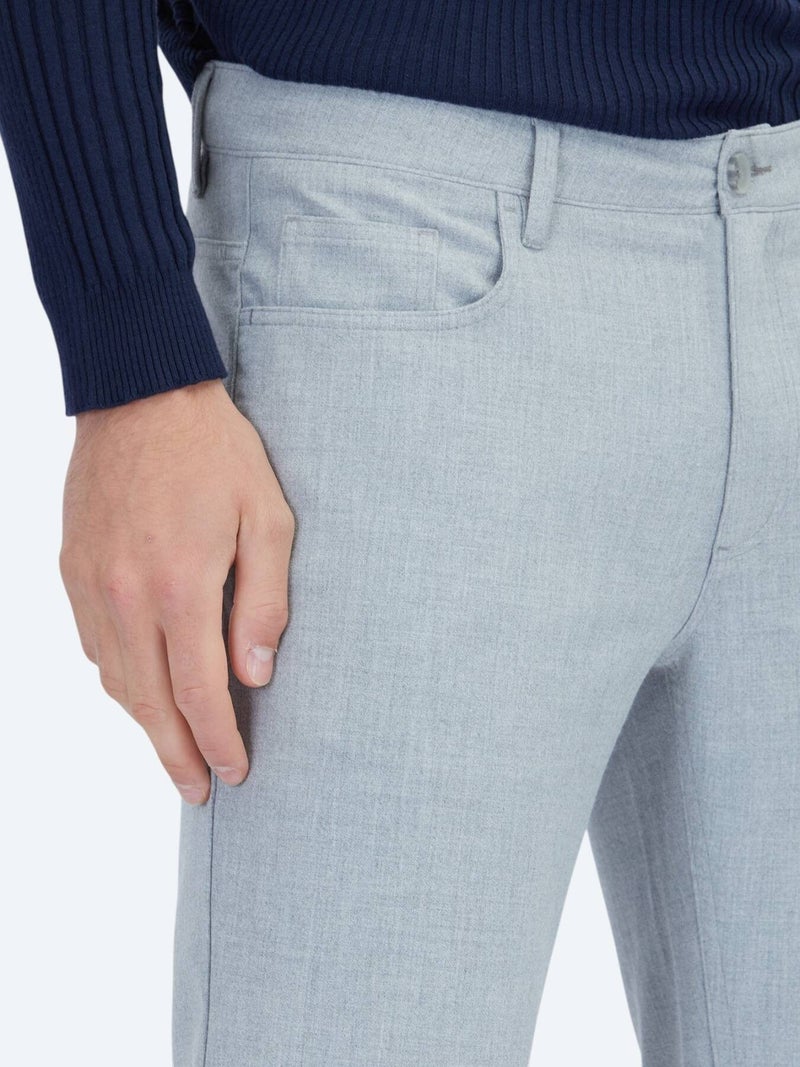Kip Grey Weaving Slim Fit Casual Trousers - Image 3