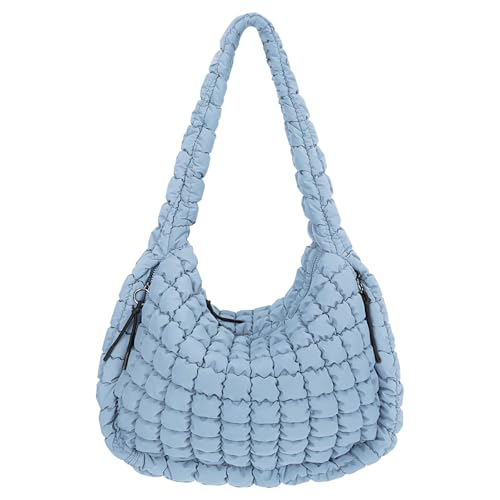Juoxeepy Quilted Tote Bag Large Quilted Carryall Puffer Shoulder Bag Lightweight Puffy Padding Hobo Bags Puffy Bags - Image 1