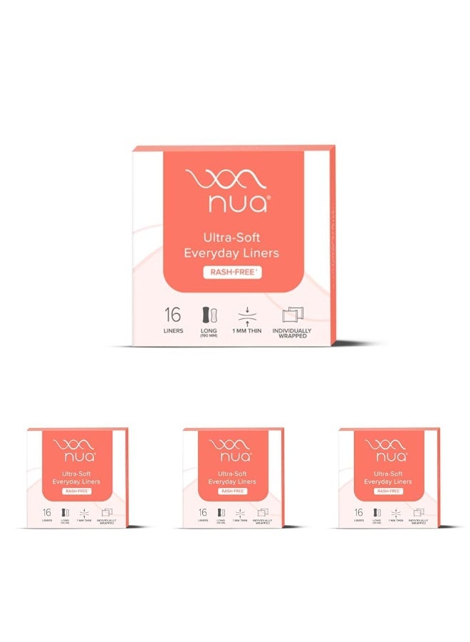 نوا Nua Ultra-Soft Every Day Panty Liners For Women - 16 Liners | 190mm Long | Rash-Free and Toxin-Free | Protection Against Leakage and Discharge | Keeps You Dry & Fresh All Day Long (Pack of 4) - Image 2