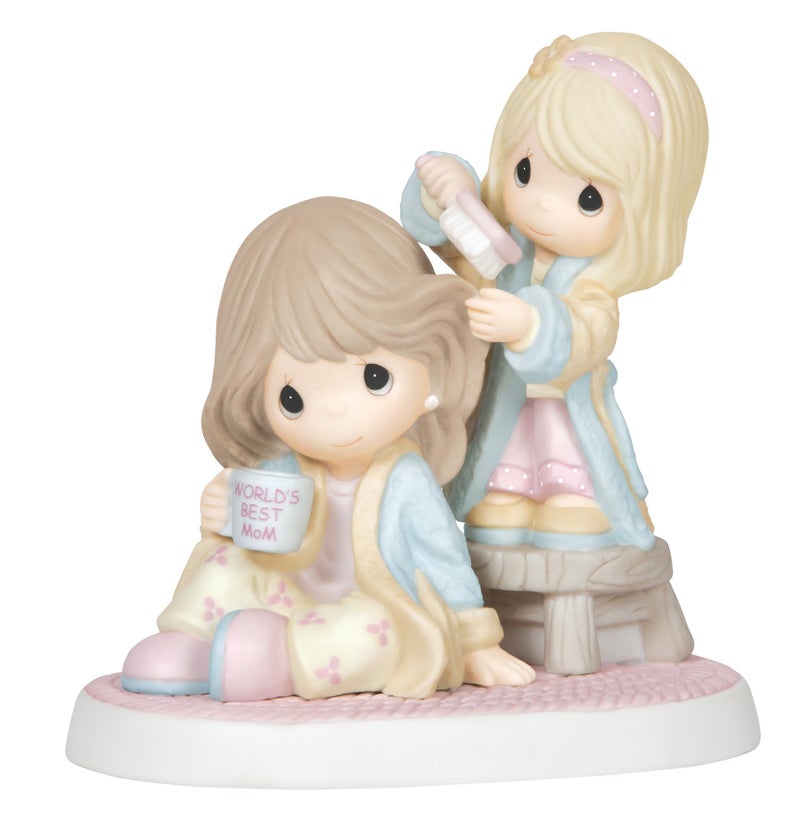 Precious Moments Precious Moments Cherish Our Time Together Handcrafted Bisque Porcelain Figurine  Ideal Gift for Mother and Daughter