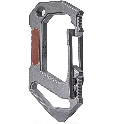 KeyUnity KU03 Titanium EDC 6 in 1 Multi-tool Quick Release Carabiner, Keychain Holder, Screw Bit Driver, Slotted Screwdriver, Bottle Opener, Pry Bar, Scraper Combo - Image 1