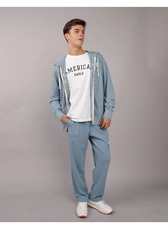امريكان ايجل Waffle Half Sleeve Crew Neck Sweatshirt
