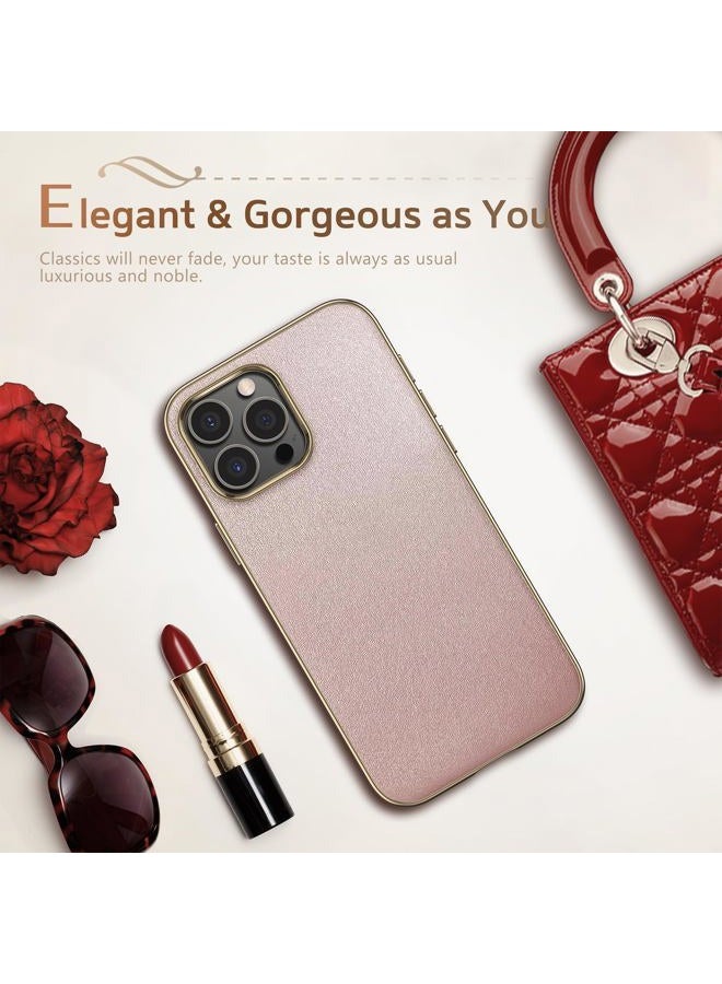 LOHASIC Leather Case for iPhone 16 Pro Max 6.9 Inch 2024 Slim Vintage Stylish Cute Leather Back Cover Protective Case for Girls Women Rose Gold - Image 5