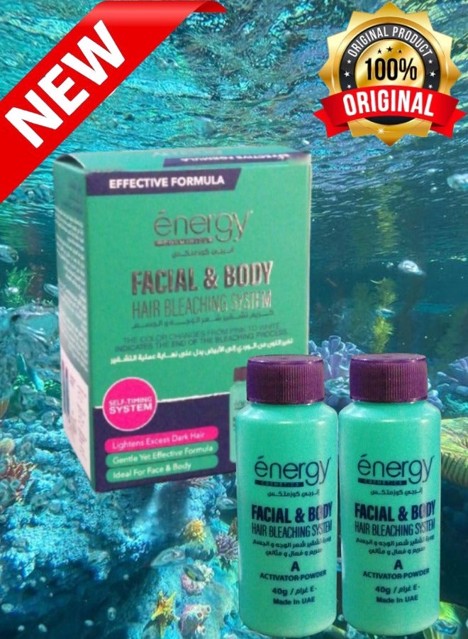 ENERGY COSMETICS 8 Pieces Facial And Body Hair Bleaching System 40 Grams And 60ML - Image 2