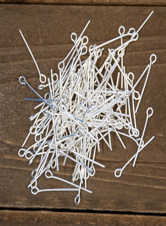 VENERARE Metal Eye Pins | Pack of 100 | 20mm | 3/4 inches | Silver-Tone | Great for Making Chain-Link and Beaded Rosaries, Bracelets. Necklaces, and Earrings | Made in Italy - Image 2