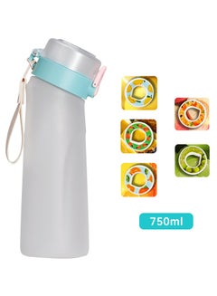 Generic A1r Up Bottle with 5 Pieces Flavoured Pods, 750ml Air Water Bottle, Scent Up Water Cup Suitable for Outdoor/Sports/Fitness/Fashion (White)  - Image 1
