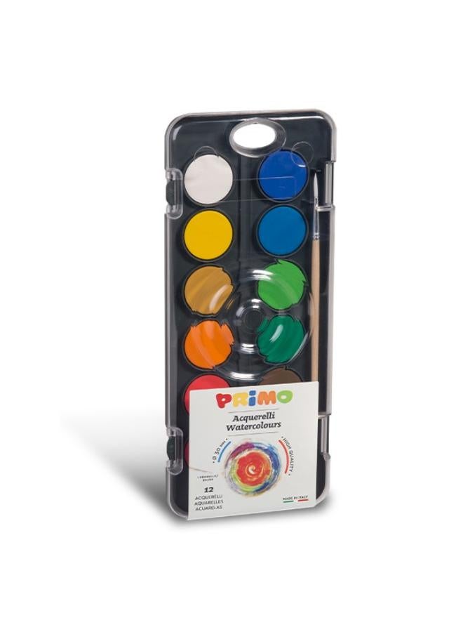 بريمو حزمة من 12 مجموعة أقراص بألوان مائية دقيقة - Image 1