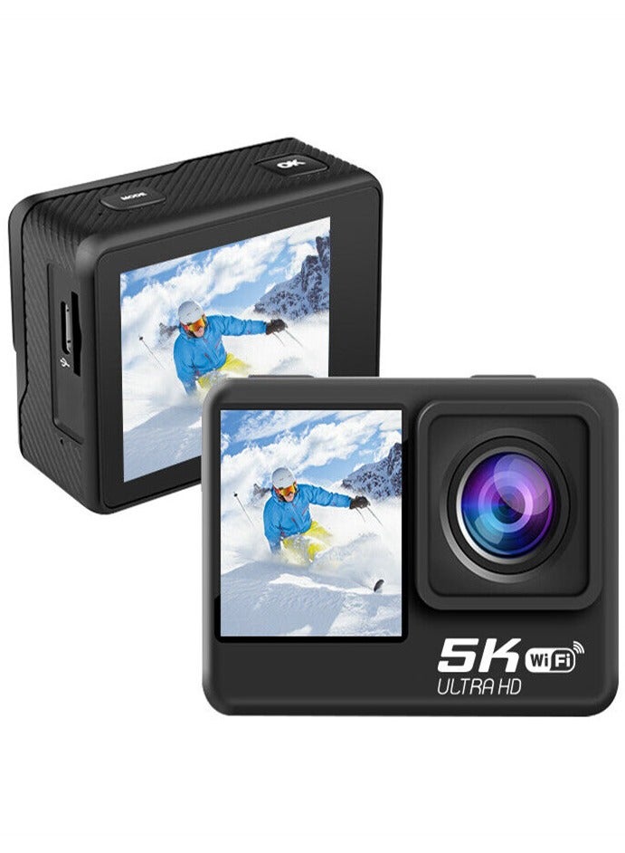 5K WiFi Action Camera 170° Wide Angle, Anti-Shake Action Camera Waterproof Remote Control Action Camera with Remote Control and Accessories - Image 2