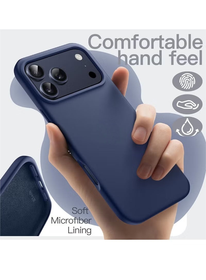 Bobo iPhone 17 Pro Max Case Liquid Soft Silicone iPhone 17 Pro Max Cover Anti Scratch with Inside Microfiber Lining Shockproof Protective Phone Case for iPhone 17 Pro Max - Image 3