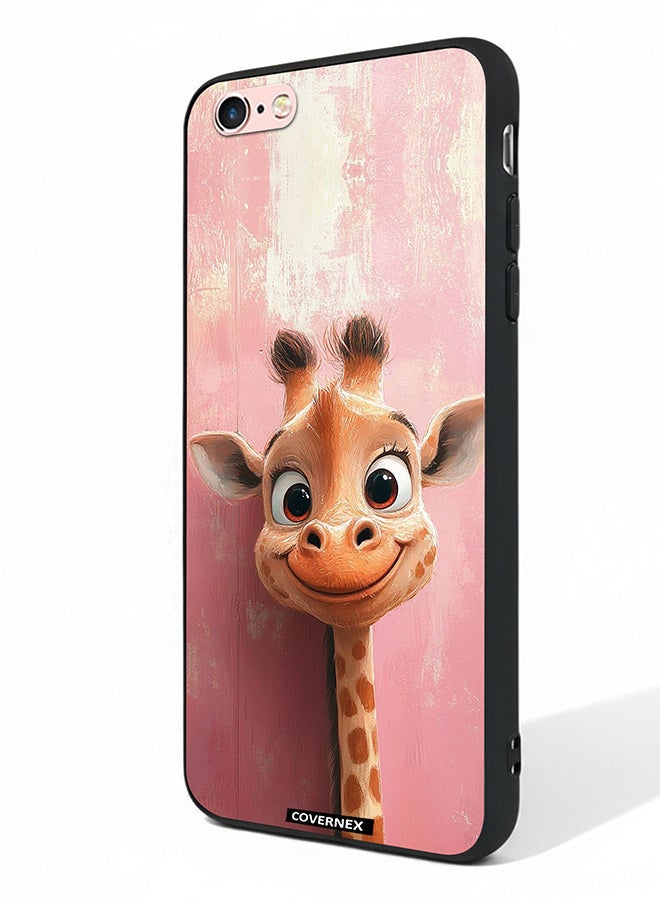 Covernex Apple iPhone 6 Protective Case Cover Printed Featuring Sweet Giraffe Close Up Art - Image 1