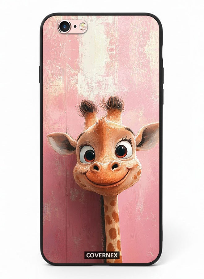 Covernex Apple iPhone 6 Protective Case Cover Printed Featuring Sweet Giraffe Close Up Art - Image 2