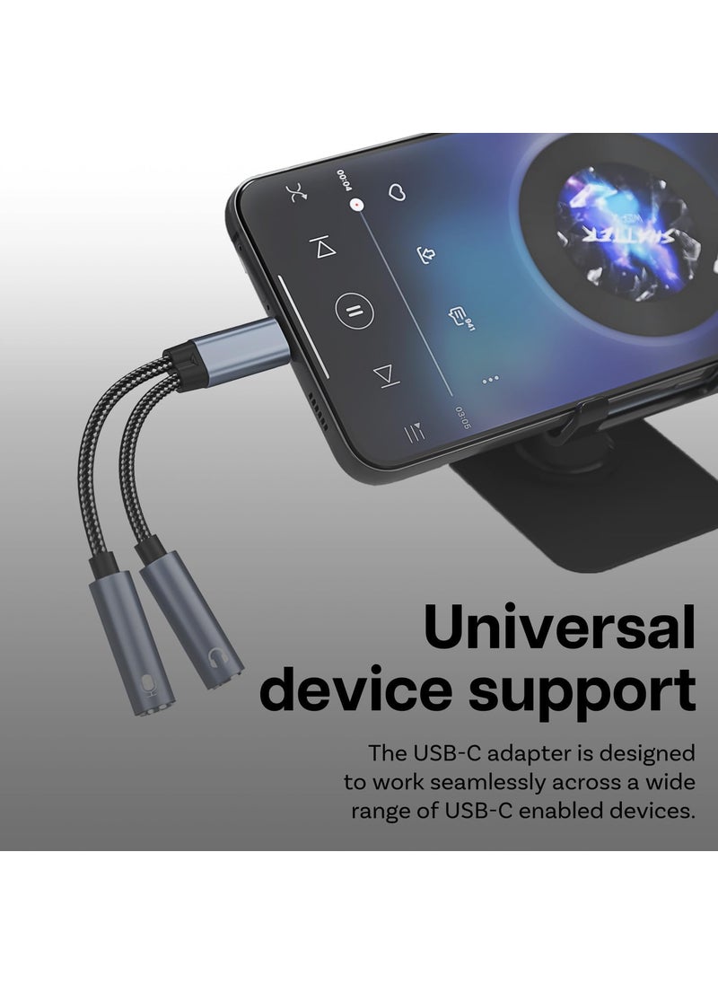 Mmobiel MMOBIEL USBC to 35mm Aux Audio Headphone and Microphone Splitter 32 Bit TypeC to Dual 35mm Aux Y Splitter Headphone Microphone for iPhone 16 15 iPad MacBook Galaxy S25 S24 S23 S22 S21 Pixel  - Image 5