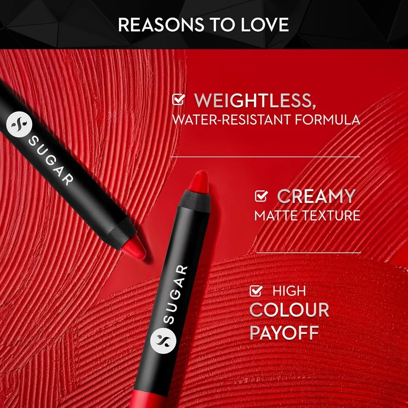 شوجر كوزماتيكس Matte As Hell Crayon Lipstick13 Murphy Brown (Chocolate Burgundy) Highly Pigmented, Creamy Texture, Long Lasting Matte Finish