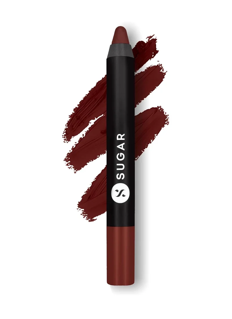 SUGAR Cosmetics Matte As Hell Crayon Lipstick13 Murphy Brown (Chocolate Burgundy) Highly Pigmented, Creamy Texture, Long Lasting Matte Finish