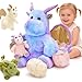 Tezituor Cute Stuffed Flying DragonPurple Dinosaur Stuffed Animal for Girls6 Pcs Dino Plush Toy Mommy Dragon with 3 Baby DinosaursLarge Pterosaur StuffyTriceratops Stegosaurus Plushies Gifts - Image 2