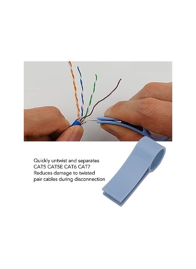 PROMASS - promass 6 Pcs Network Cable Untwist Tool, Engineer Wire Straightener for CAT5 CAT5E CAT6 CAT7, Quick & Easy Wires Pair Separator Tools, Engineer Wire Stripper, Blue - Image 1