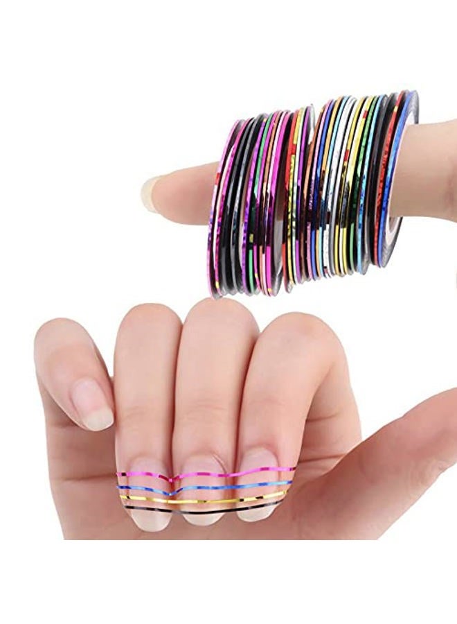 Artdone 38Pcs Nail Striping Tape Lines Kit With Nail Art Pens Dotting Tools And Liner Brushes For Gel Polish Small Detail Drawing Design Paint - Image 2