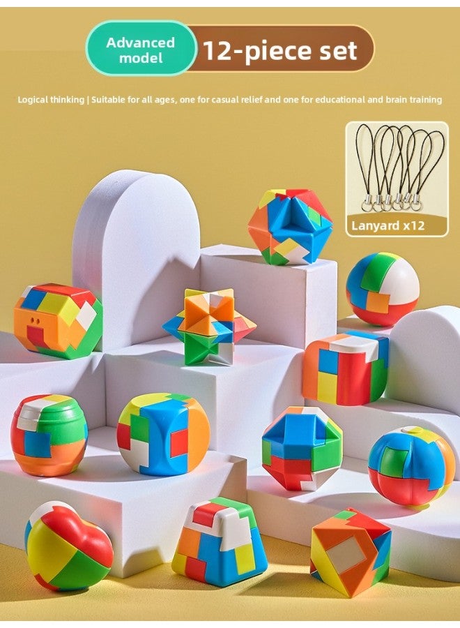 Luban Lock Kongming Lock Complete Set For Children's Cognitive Training, Suitable For Elementary Students Aged 8-12, Unlocking Building Block Toy