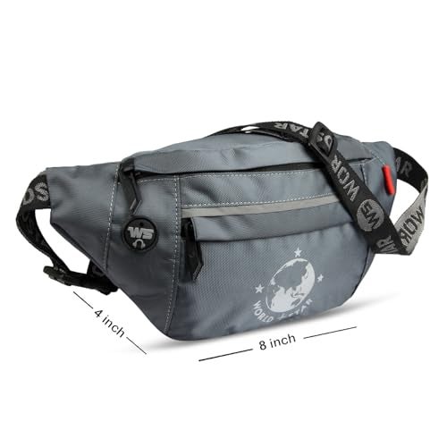 WORLD STAR Waist Bag for Men & Women | Fanny Pack for Men | Trendy Mobile Waist Pouch Pocket Bag for Girls and Boys | Waterproof Hip and Side Bags for Outdoor Hiking Travel (Dark Grey) - Image 5