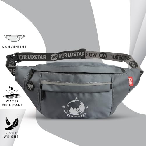 WORLD STAR Waist Bag for Men & Women | Fanny Pack for Men | Trendy Mobile Waist Pouch Pocket Bag for Girls and Boys | Waterproof Hip and Side Bags for Outdoor Hiking Travel (Dark Grey) - Image 4