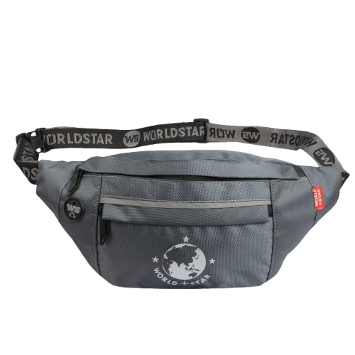 WORLD STAR Waist Bag for Men & Women | Fanny Pack for Men | Trendy Mobile Waist Pouch Pocket Bag for Girls and Boys | Waterproof Hip and Side Bags for Outdoor Hiking Travel (Dark Grey) - Image 1