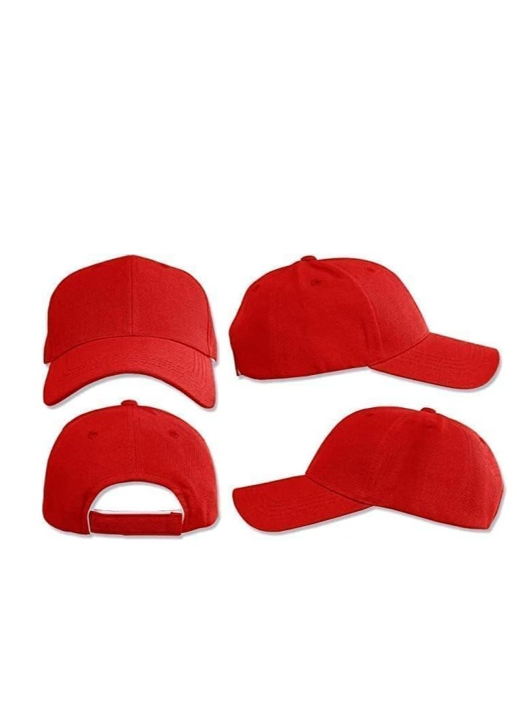 Fashionable cap with two adjustable snaps on the back - red, suitable for both sexes. - Image 2