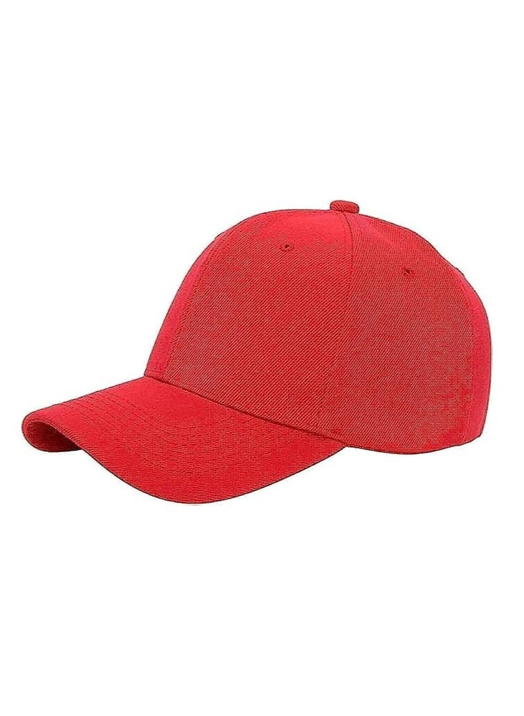 Fashionable cap with two adjustable snaps on the back - red, suitable for both sexes. - Image 1