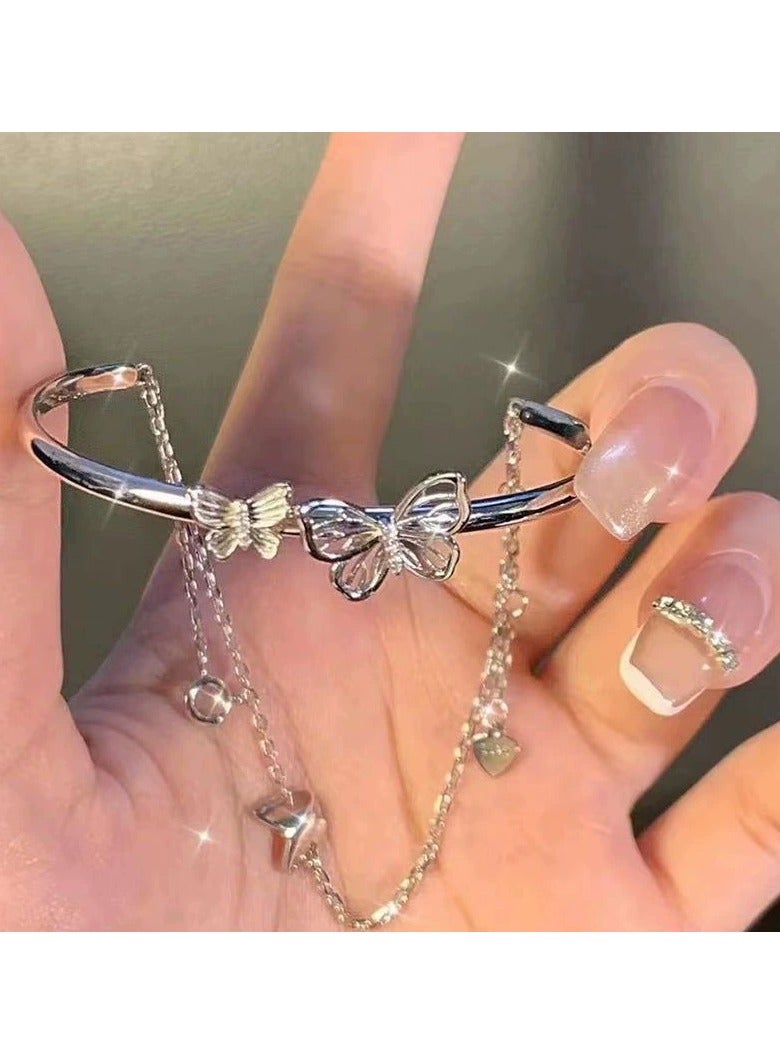 Goolsky Butterfly Cuff Bracelet – Elegant and Feminine Hand Accessory, Adjustable Size, Daily/Casual Wear - Image 1