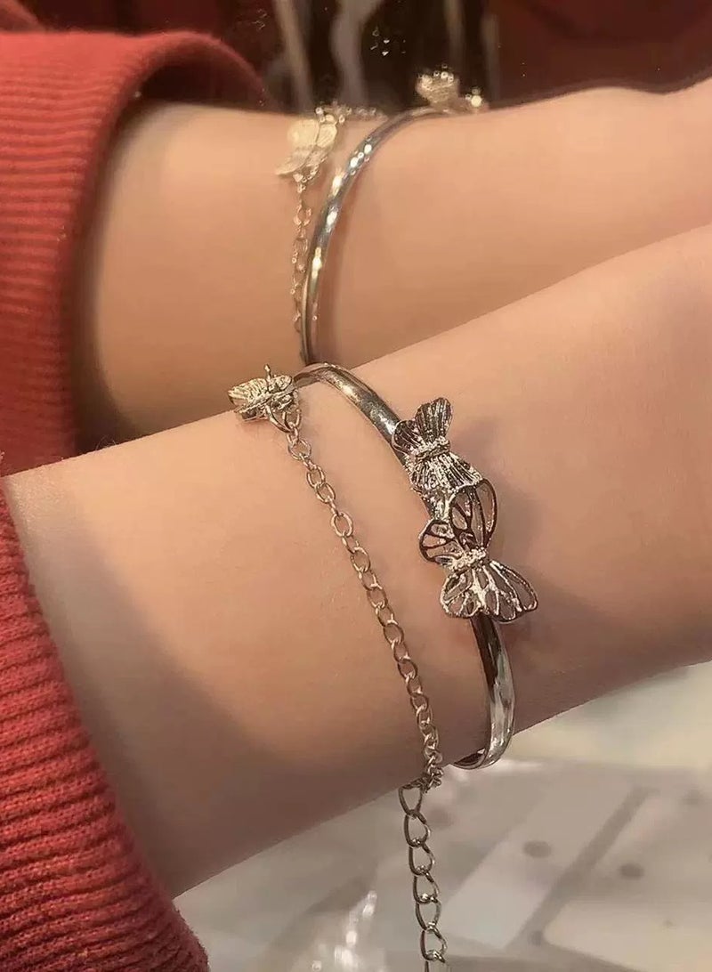 Goolsky Butterfly Cuff Bracelet – Elegant and Feminine Hand Accessory, Adjustable Size, Daily/Casual Wear - Image 4