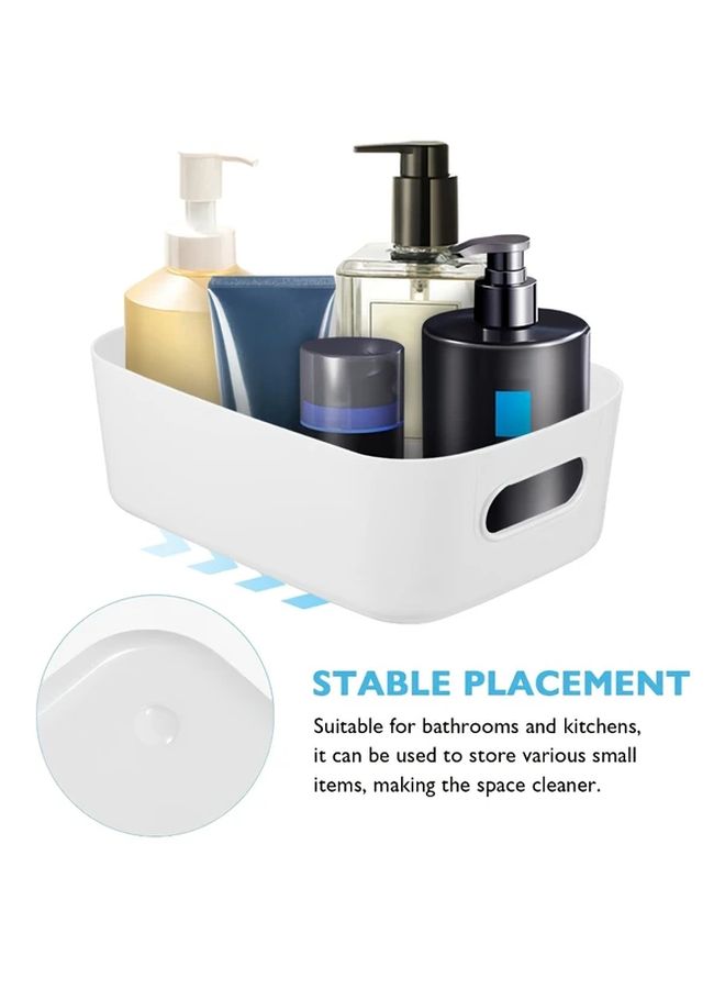 White Stackable Storage Boxes 5 Piece Set With Snap Fit Lids Multipurpose Organizer - Image 1