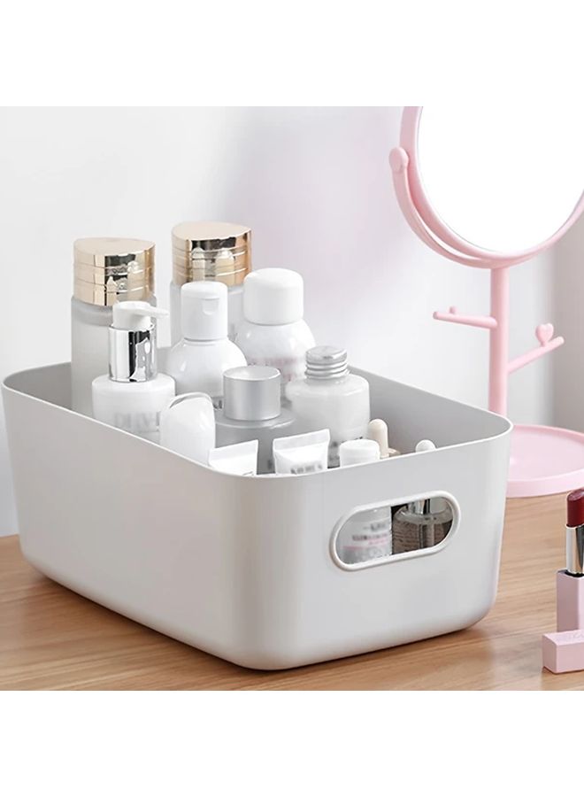White Stackable Storage Boxes 5 Piece Set With Snap Fit Lids Multipurpose Organizer - Image 4