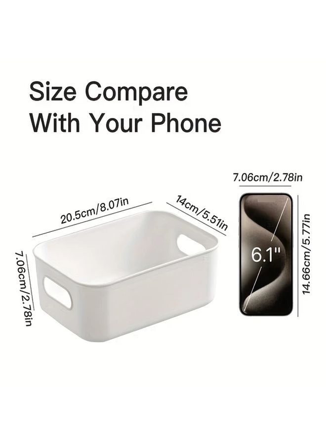 White Stackable Storage Boxes 5 Piece Set With Snap Fit Lids Multipurpose Organizer - Image 2